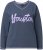 Ulla Popken Houston Textured Lettering Sweatshirt Navy - Puloveri & dukserice - 