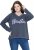 Ulla Popken Houston Textured Lettering Sweatshirt Navy - Puloveri & dukserice - 