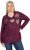 Ulla Popken Metallic Print Extra Soft Christmas Sweatshirt Dark Wine Red - Puloveri & dukserice - 
