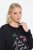 Ulla Popken Sparkling Sequin Bows Christmas Sweatshirt Black - Puloveri & dukserice - Udobne dukserice, hoodice i pletenina