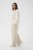 Kaffe Curve Sirana Pants Beige Melange/Black Stripe - Hlače od tkanine - 