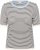 Kaffe Curve Lizzy Knit T-Shirt Chalk/Midnight Fine Stripe - Majice - 