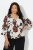 Ulla Popken Rose Print Faux Wrap Top Off-White - Majice - 