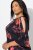 Ulla Popken Botanical Print Cold Shoulder Top Black - Majice - 