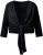 Ulla Popken Versatile Surplice Wrap Tie Hem Bolero Top Black - Majice - 