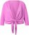 Ulla Popken Versatile Surplice Wrap Tie Hem Bolero Top Cool Pink - Majice - 