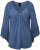 Ulla Popken Trumpet Sleeve Cold Dyed Tee Dove Blue - Tiskana majica za žene - 