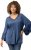 Ulla Popken Trumpet Sleeve Cold Dyed Tee Dove Blue - Tiskana majica za žene - 