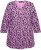 Ulla Popken Floral 3/4 Sleeve V-Neck A-Line Tee Amethyst - Majice - 