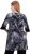 Ulla Popken Velvet Peacock Feather 3/4 Sleeve Tunic Blouse Black - Majice - 