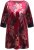 Ulla Popken Velvet Peacock Feather 3/4 Sleeve Tunic Blouse Wine Red - Majice - 