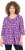 Ulla Popken Snowflake Print 3/4 Sleeve A-Line Tee Dark Purple - Tiskana majica za žene - 