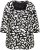Ulla Popken Scribble Print Square Neck 3/4 Sleeve Tee Black - Tiskana majica za žene - 