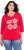 Ulla Popken Floral Graphic V-Neck Tee Lychee - Tiskana majica za žene - 