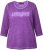 Ulla Popken UNIQUE Embroidered 3/4 Sleeve Tee Purple - Majice - 