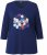 Ulla Popken Casual Mood Floral V-Neck Tee Navy - Majice - 