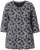 Ulla Popken Graphic Flower A-Line 3/4 Sleeve Tee Black - Majice - 