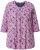 Ulla Popken Graphic Flower A-Line 3/4 Sleeve Tee Pink - Majice - 