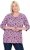 Ulla Popken Graphic Flower A-Line 3/4 Sleeve Tee Pink - Majice - 