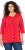 Ulla Popken Minimal Floral Print 3/4 Sleeve Tee Neon Red - Tiskana majica za žene - 