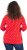 Ulla Popken Minimal Floral Print 3/4 Sleeve Tee Neon Red - Tiskana majica za žene - 