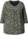 Ulla Popken Pleated Floral Print 3/4 Sleeve Tee Pond Green - Tiskana majica za žene - 