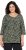 Ulla Popken Pleated Floral Print 3/4 Sleeve Tee Pond Green - Tiskana majica za žene - 
