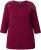Ulla Popken Flower Epaulet 3/4 Sleeve Top Dark Cherry Red - Tiskana majica za žene - 