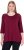 Ulla Popken Flower Epaulet 3/4 Sleeve Top Dark Cherry Red - Tiskana majica za žene - 