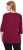 Ulla Popken Flower Epaulet 3/4 Sleeve Top Dark Cherry Red - Tiskana majica za žene - 