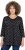 Ulla Popken Flower Print 3/4 Sleeve Tee Black - Majice - 