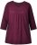 Ulla Popken Flower Print 3/4 Sleeve Tee Dark Ruby - Majice - 
