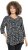 Ulla Popken Ribbon Print 3/4 Sleeve Asymmetric Tee Black - Tiskana majica za žene - 