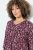 Ulla Popken Ribbon Print 3/4 Sleeve Asymmetric Tee Plum - Tiskana majica za žene - Ženske majice s printom