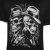 Kam Jeans 5796 Twin Gentleman Skull Print Tee Black - Majice Kratkih Rukava - Muške Majice Kratkih Rukava Veliki Brojevi 