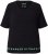 Ulla Popken Classic Fit Half-Sleeve Crew Neck T-shirt With Hem Inscription Black - Tiskana majica za žene - 