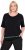 Ulla Popken Classic Fit Half-Sleeve Crew Neck T-shirt With Hem Inscription Black - Tiskana majica za žene - 