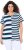 Ulla Popken Mix Stripe Short Sleeve Tee Deep Aqua - Tiskana majica za žene - 