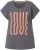 Ulla Popken LOVE Short Sleeve Graphic Tee Graphite Grey - Tiskana majica za žene - 