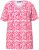 Ulla Popken Coral Reef Printed Short Sleeve V-Neck Tee Lychee - Tiskana majica za žene - 