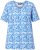Ulla Popken Coral Reef Printed Short Sleeve V-Neck Tee Teal Blue - Tiskana majica za žene - 