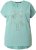 Ulla Popken Metallic Animal Cap Sleeve Graphic Tee Light Green - Tiskana majica za žene - 