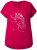 Ulla Popken Metallic Animal Cap Sleeve Graphic Tee Dark Raspberry - Tiskana majica za žene - 
