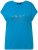 Ulla Popken Metallic Animal Cap Sleeve Graphic Tee Sapphire Blue - Tiskana majica za žene - 