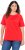 Ulla Popken TRUE Lettering Short Sleeve Tee Neon Red - Tiskana majica za žene - 