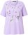 Ulla Popken Metallic Feather Short Sleeve Graphic Tee Lavender - Tiskana majica za žene - 