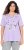 Ulla Popken Metallic Feather Short Sleeve Graphic Tee Lavender - Tiskana majica za žene - 