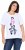 Ulla Popken Flocked Short Sleeve Graphic Tee Snow White - Tiskana majica za žene - 