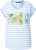 Ulla Popken Striped Short Sleeve Citrus Graphic Tee Light Blue - Tiskana majica za žene - 