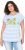 Ulla Popken Striped Short Sleeve Citrus Graphic Tee Light Blue - Tiskana majica za žene - 